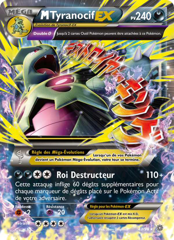 M-Tyranocif EX 43 — Ancient Origins (French Pokémon TCG card)