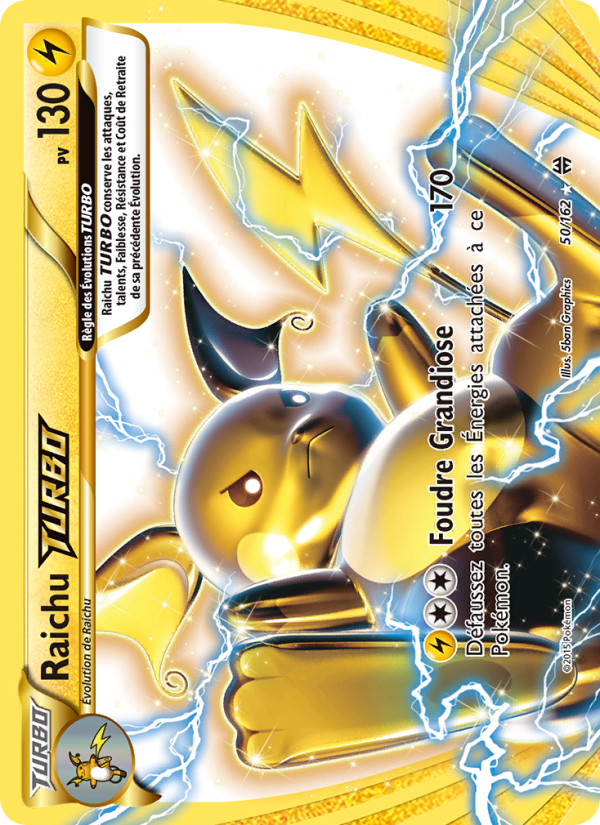 Raichu TURBO 50 — BREAKthrough (French Pokémon TCG card)