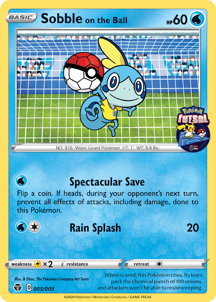 Sobble on the Ball 005/5 — Pokémon Futsal 2020 (English Pokémon TCG card)