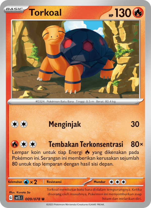 Torkoal 009 — Scarlet ex (Indonesian Pokémon TCG card)