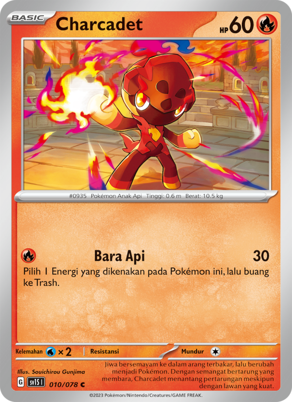 Charcadet 010 — Scarlet ex (Indonesian Pokémon TCG card)