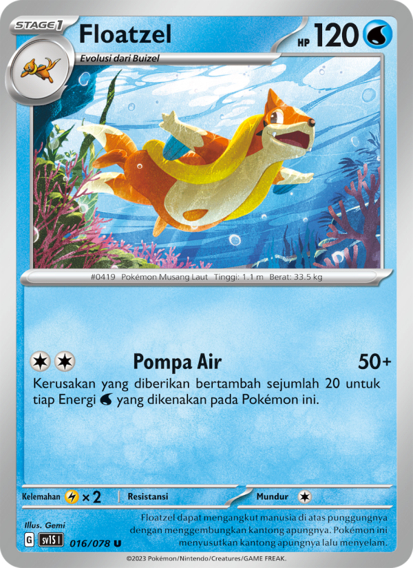 Floatzel 016 — Scarlet ex (Indonesian Pokémon TCG card)