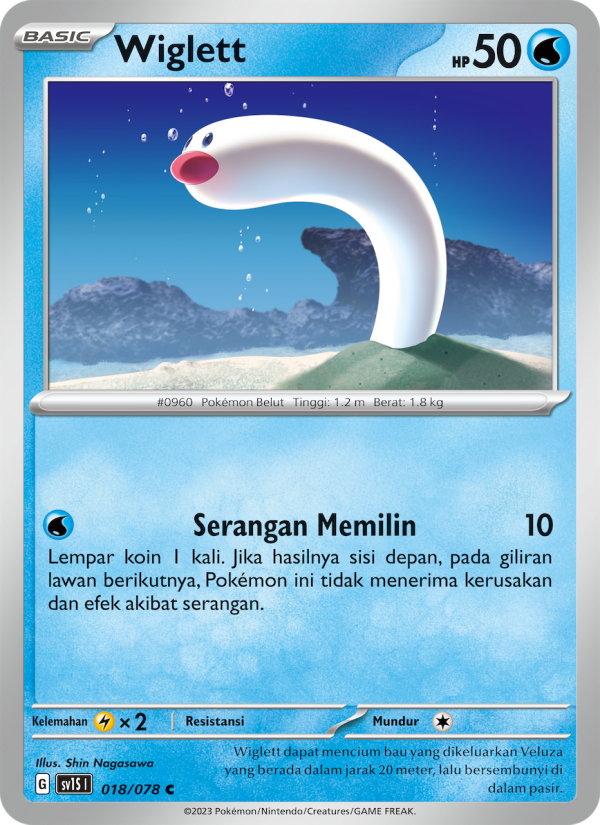 Wiglett 018 — Scarlet ex (Indonesian Pokémon TCG card)