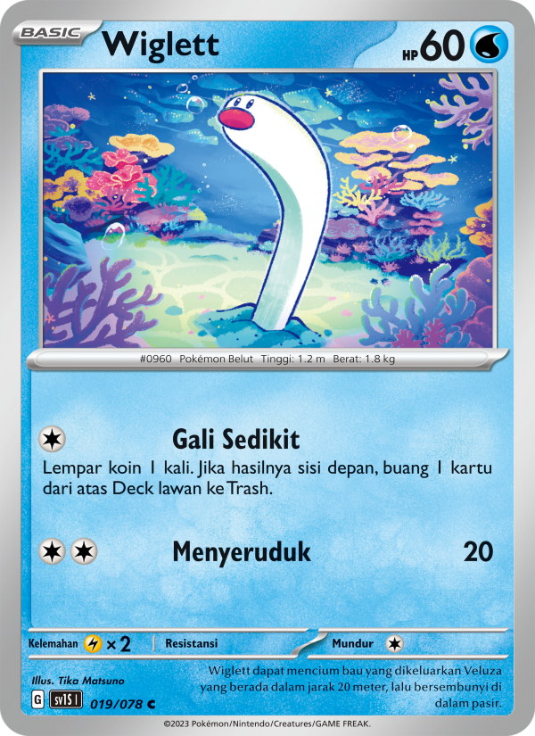 Wiglett 019 — Scarlet ex (Indonesian Pokémon TCG card)
