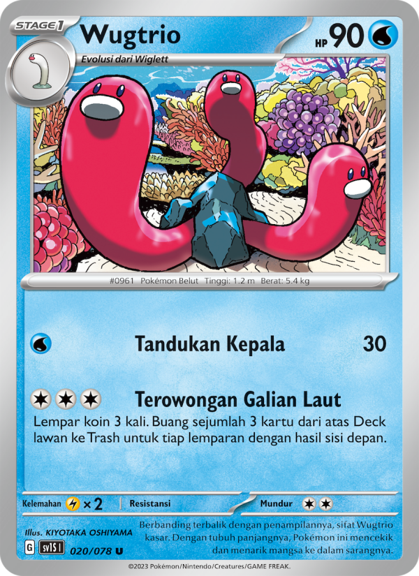 Wugtrio 020 — Scarlet ex (Indonesian Pokémon TCG card)