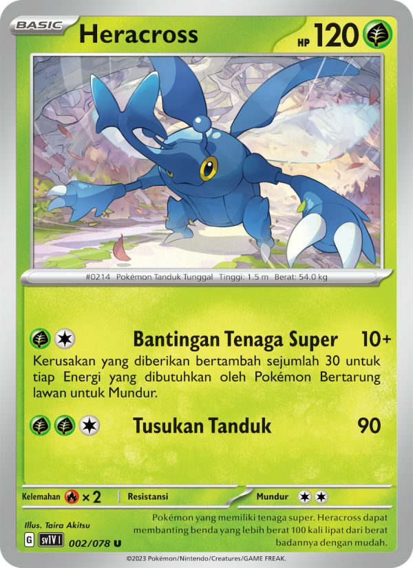 Heracross 002 — Violet ex (Indonesian Pokémon TCG card)