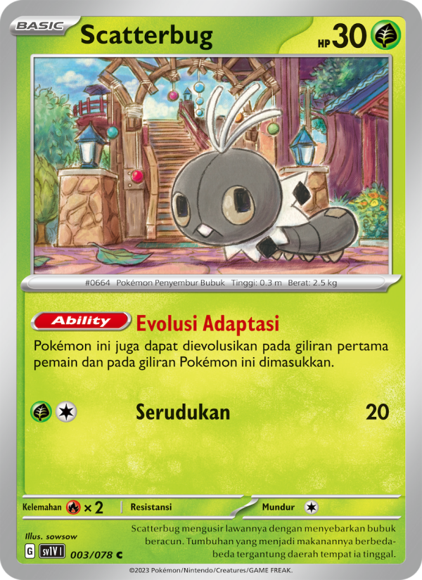 Scatterbug 003 — Violet ex (Indonesian Pokémon TCG card)