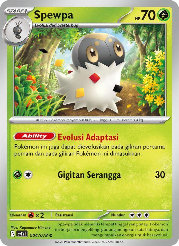 Spewpa 004 — Violet ex (Indonesian Pokémon TCG card)