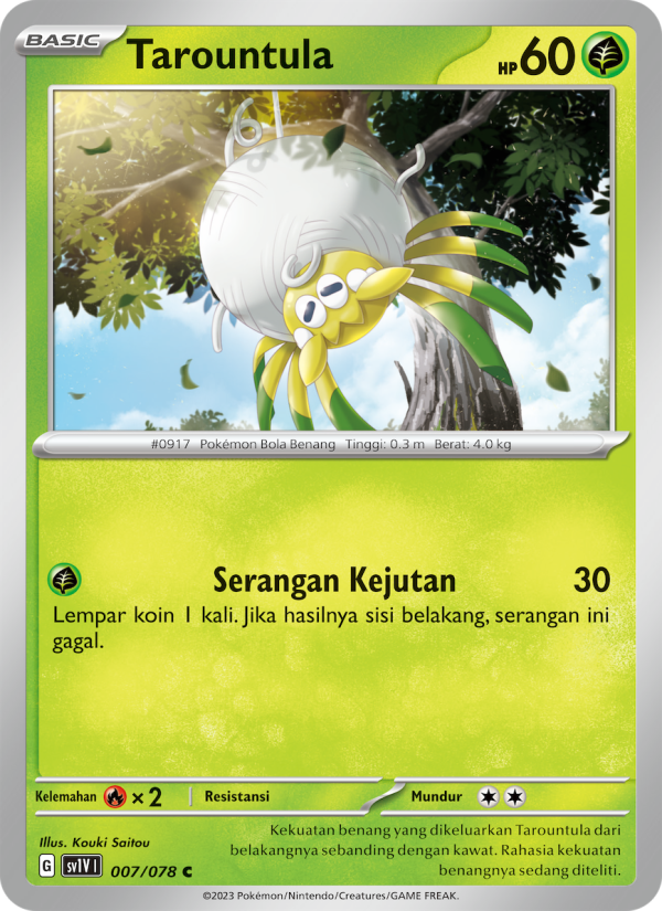 Tarountula 007 — Violet ex (Indonesian Pokémon TCG card)