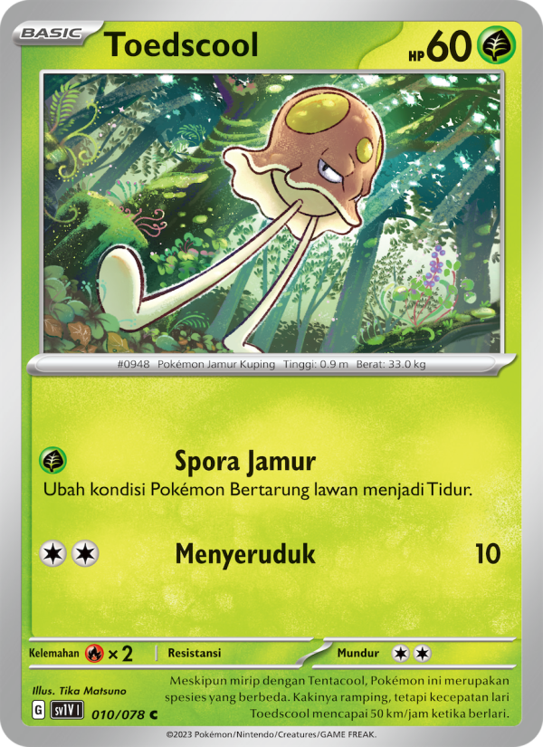 Toedscool 010 — Violet ex (Indonesian Pokémon TCG card)