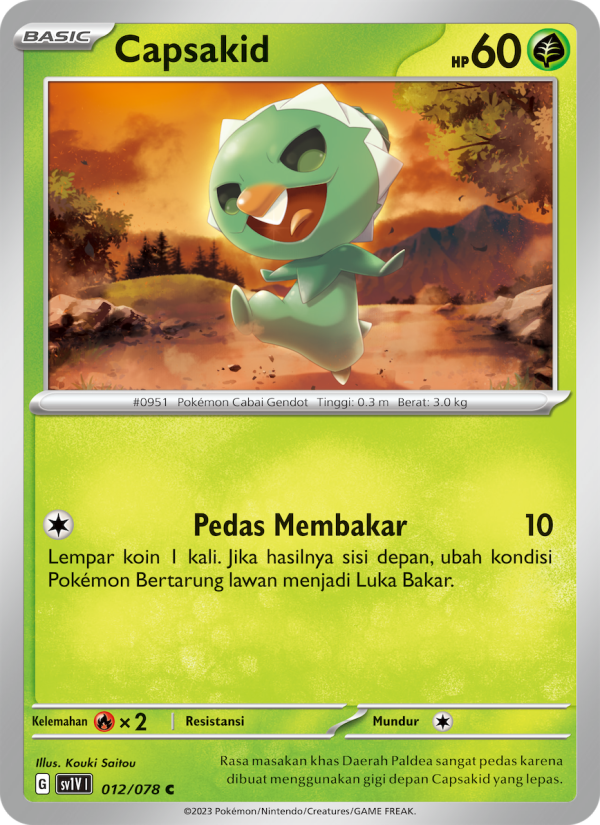 Capsakid 012 — Violet ex (Indonesian Pokémon TCG card)
