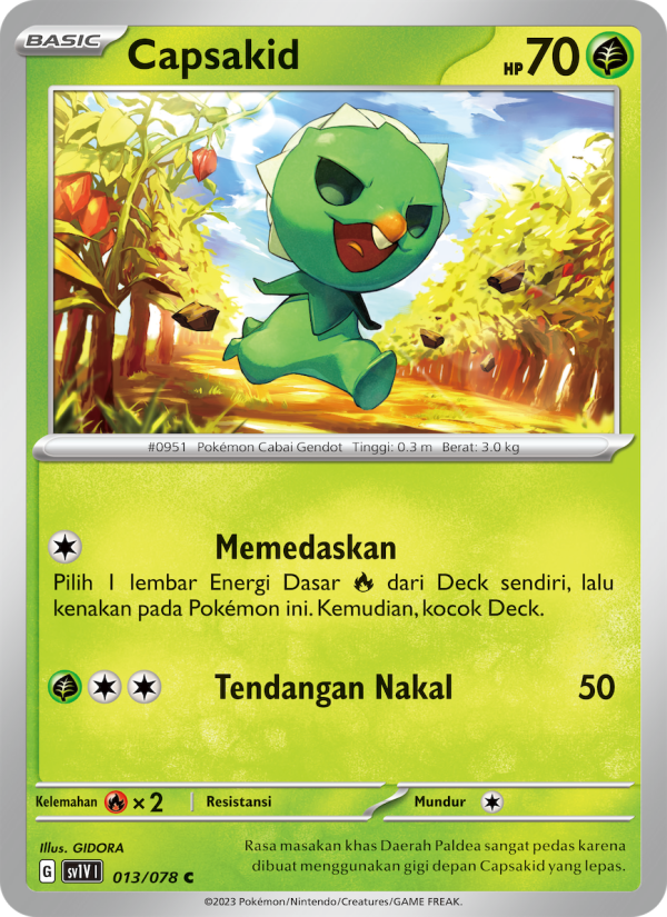 Capsakid 013 — Violet ex (Indonesian Pokémon TCG card)