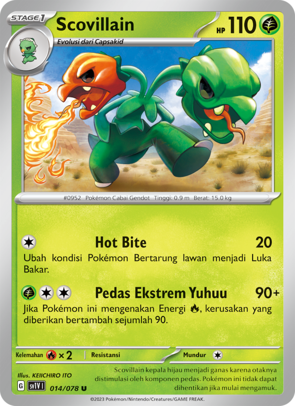 Scovillain 014 — Violet ex (Indonesian Pokémon TCG card)