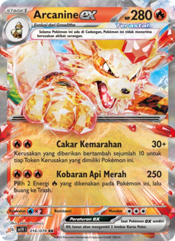 Arcanine ex 016 — Violet ex (Indonesian Pokémon TCG card)