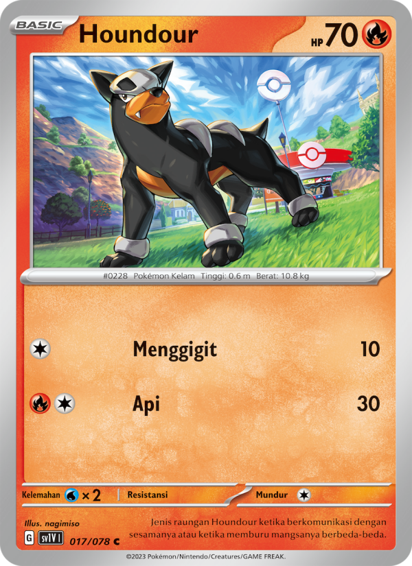 Houndour 017 — Violet ex (Indonesian Pokémon TCG card)