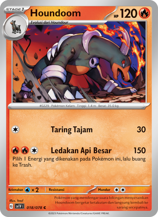 Houndoom 018 — Violet ex (Indonesian Pokémon TCG card)