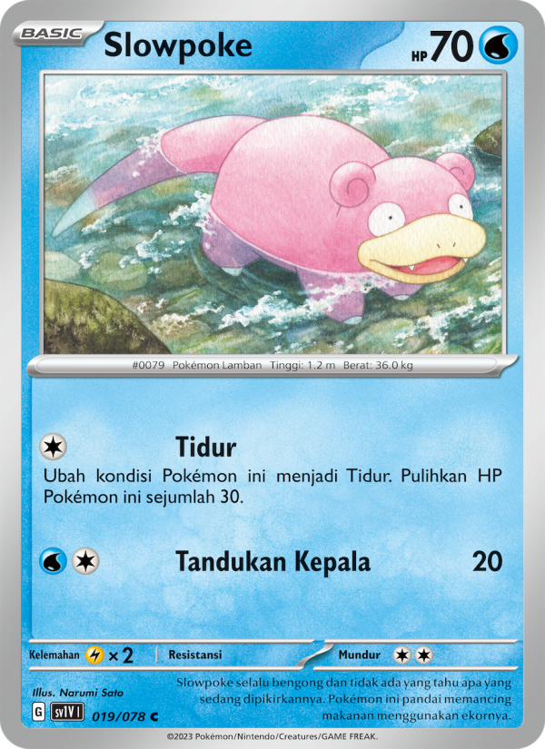 Slowpoke 019 — Violet ex (Indonesian Pokémon TCG card)