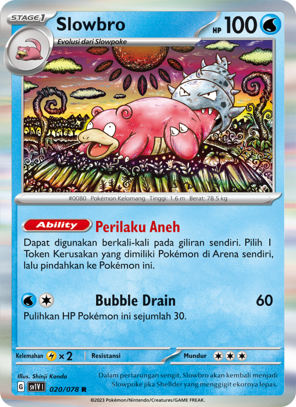 Slowbro 020 — Violet ex (Indonesian Pokémon TCG card)