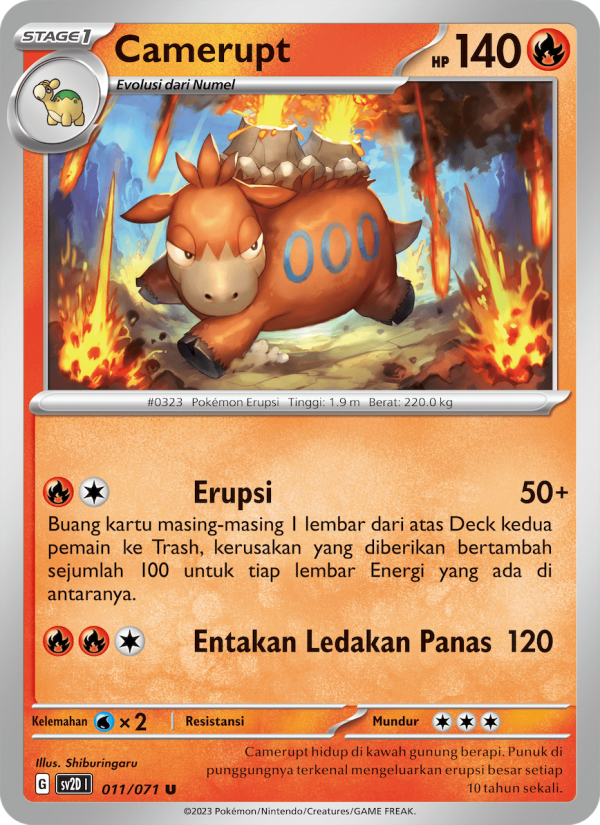 Camerupt 011 — Letusan Tanah (Indonesian Pokémon TCG card)