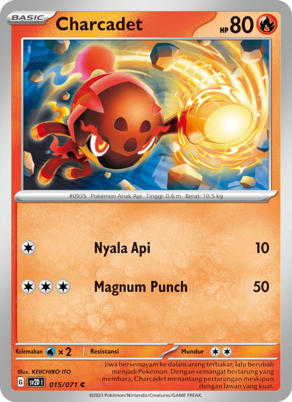 Charcadet 015 — Letusan Tanah (Indonesian Pokémon TCG card)