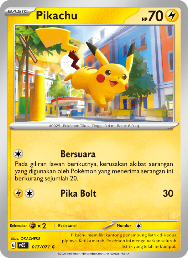 Pikachu 017 — Letusan Tanah (Indonesian Pokémon TCG card)