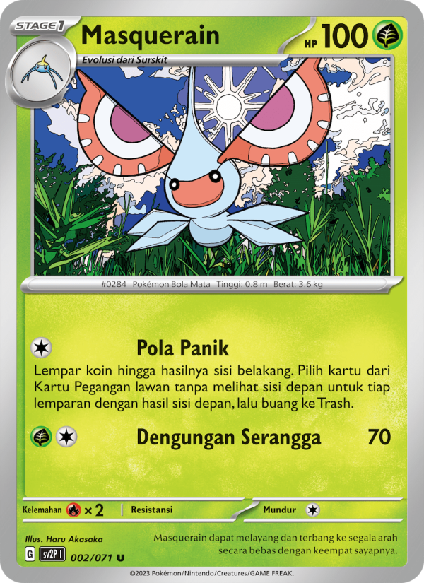 Masquerain 002 — Mara Bahaya Salju (Indonesian Pokémon TCG card)