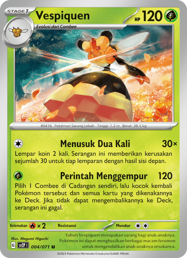 Vespiquen 004 — Mara Bahaya Salju (Indonesian Pokémon TCG card)