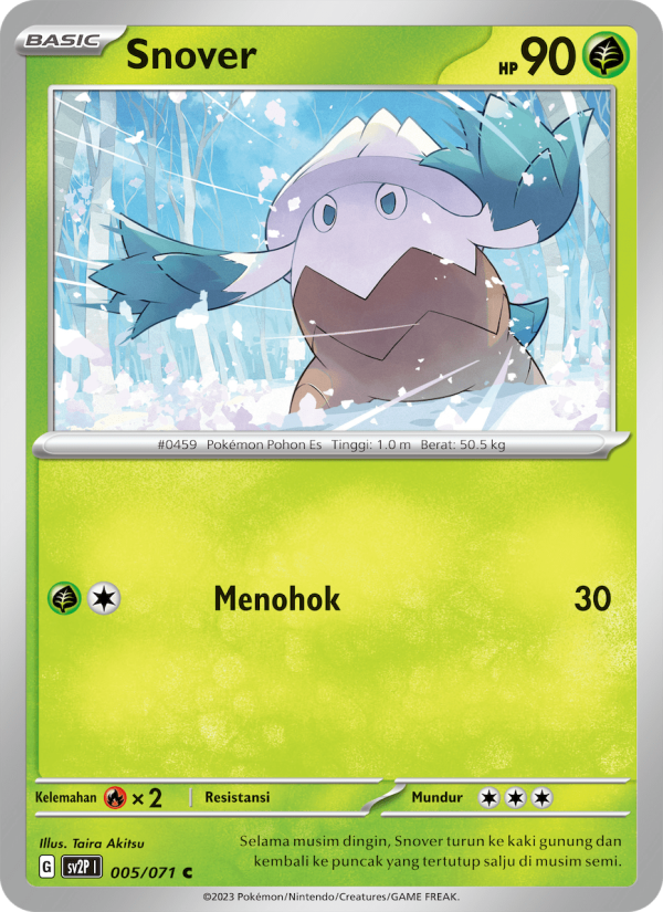 Snover 005 — Mara Bahaya Salju (Indonesian Pokémon TCG card)