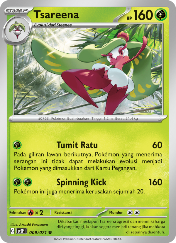 Tsareena 009 — Mara Bahaya Salju (Indonesian Pokémon TCG card)