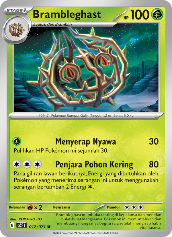 Brambleghast 012 — Mara Bahaya Salju (Indonesian Pokémon TCG card)