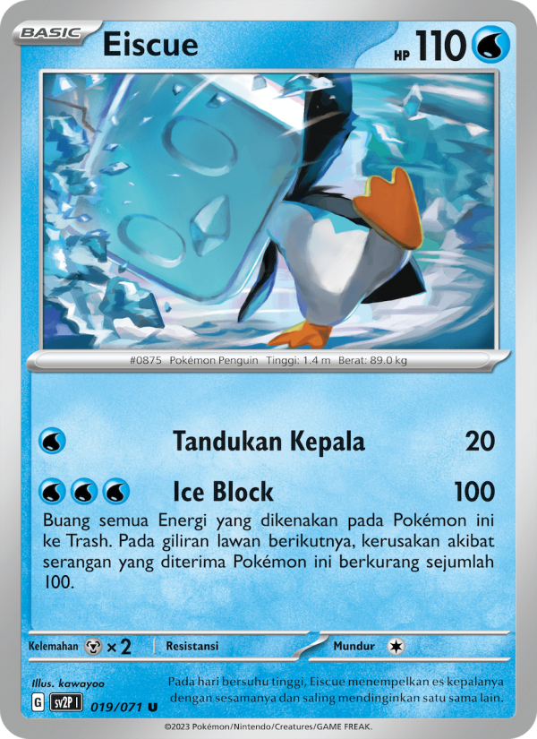 Eiscue 019 — Mara Bahaya Salju (Indonesian Pokémon TCG card)