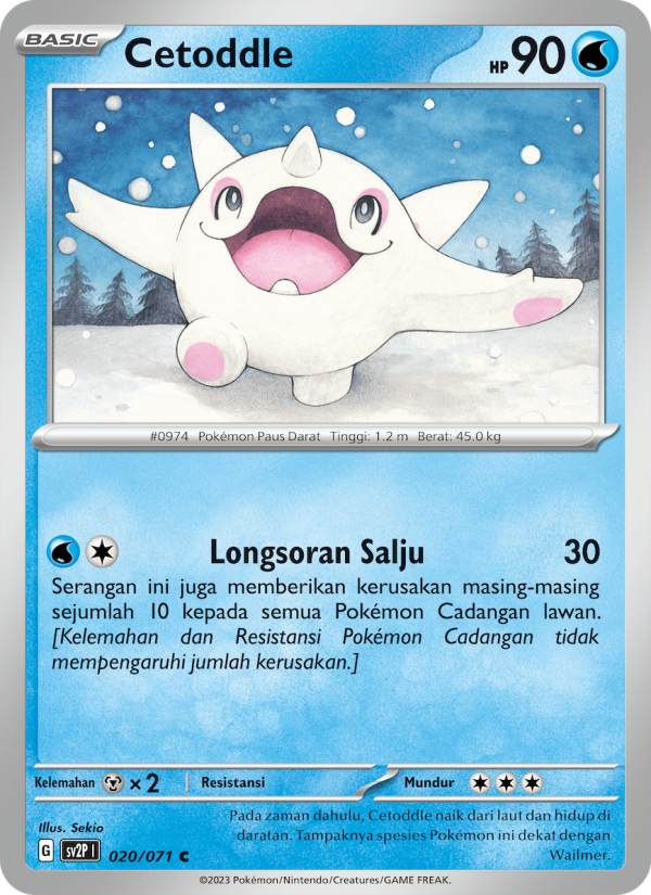 Cetoddle 020 — Mara Bahaya Salju (Indonesian Pokémon TCG card)