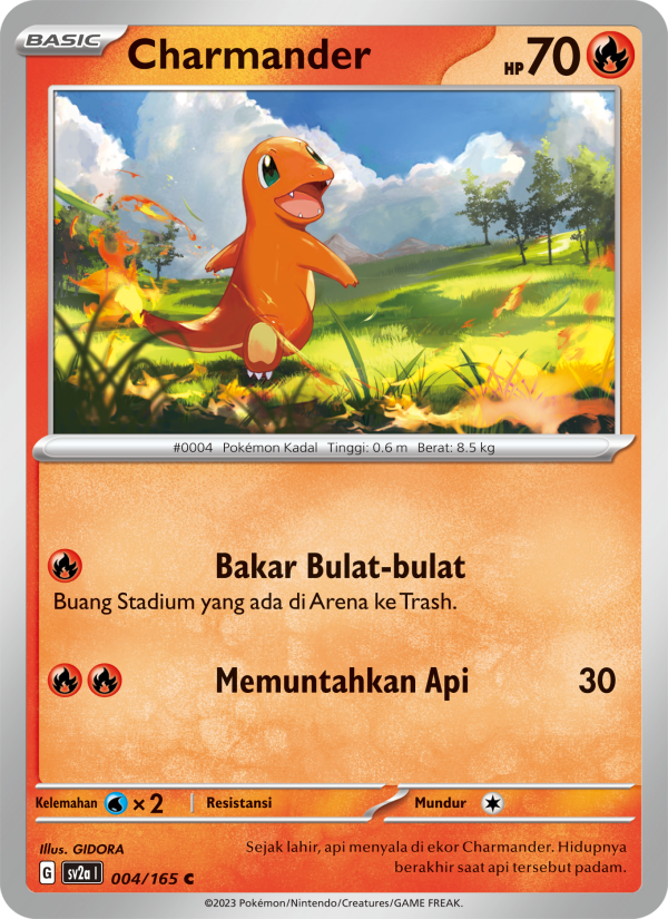 Charmander 004 — Kartu Pokémon 151 (Indonesian Pokémon TCG card)