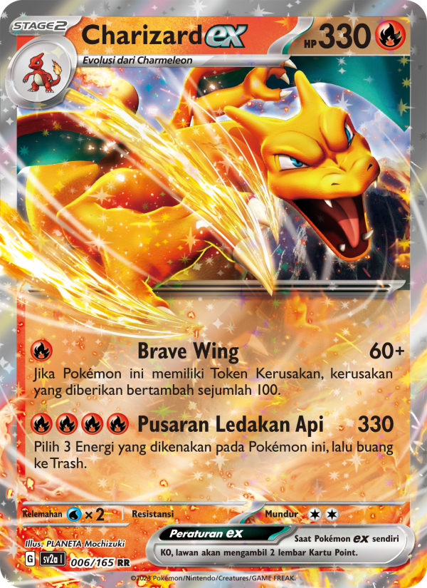 Charizard ex 006 — Kartu Pokémon 151 (Indonesian Pokémon TCG card)