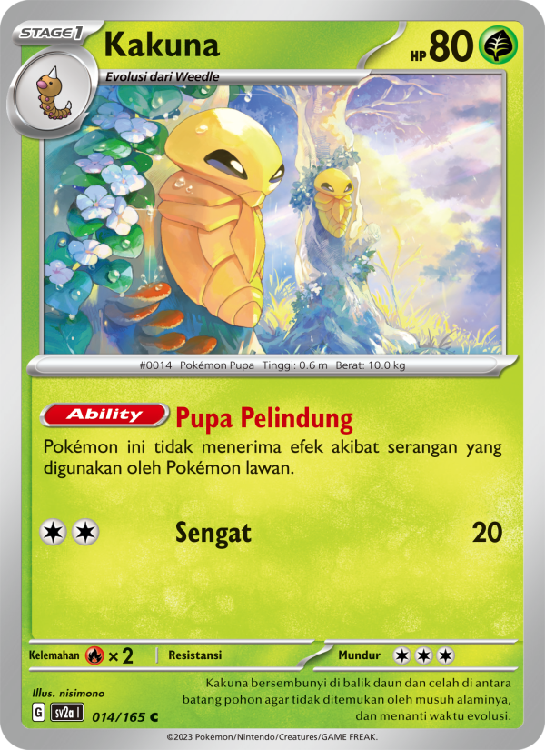 Kakuna 014 — Kartu Pokémon 151 (Indonesian Pokémon TCG card)