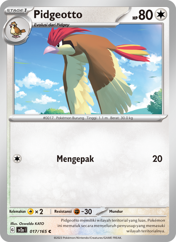 Pidgeotto 017 — Kartu Pokémon 151 (Indonesian Pokémon TCG card)