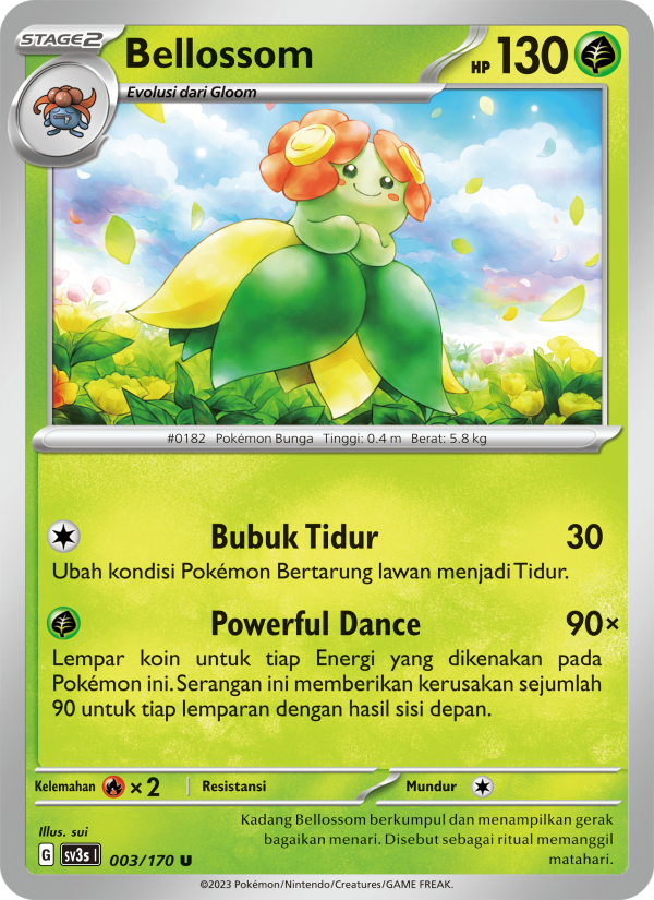 Bellossom 003 — Kilau Hitam (Indonesian Pokémon TCG card)