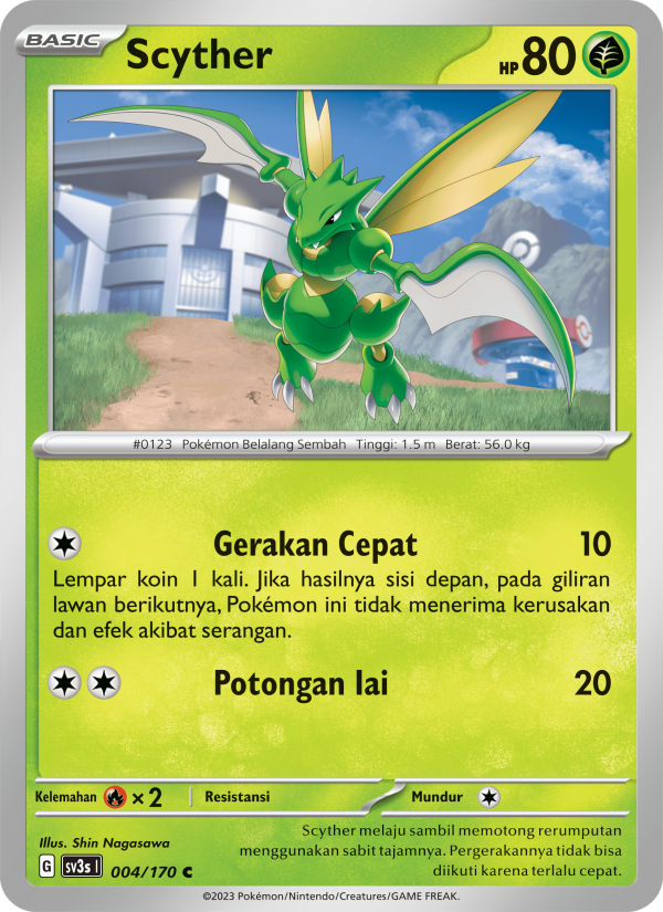 Scyther 004 — Kilau Hitam (Indonesian Pokémon TCG card)