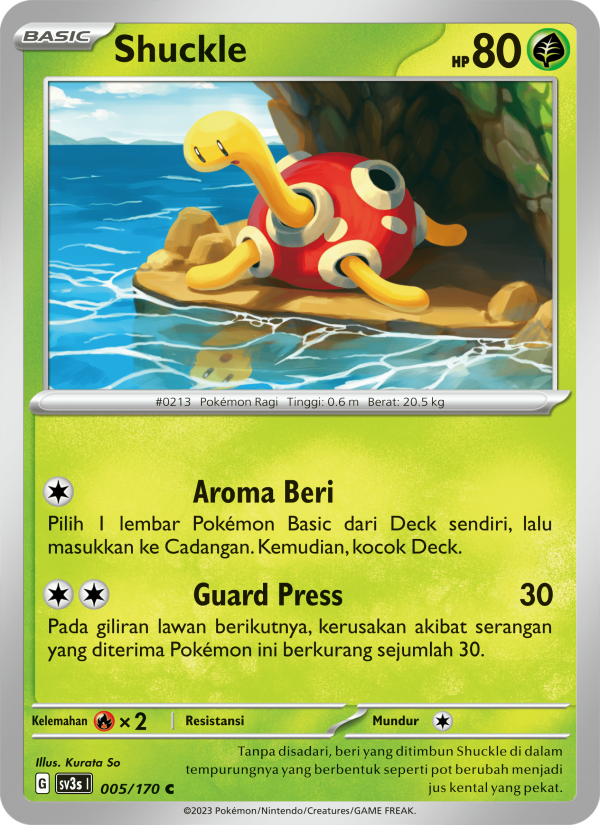 Shuckle 005 — Kilau Hitam (Indonesian Pokémon TCG card)