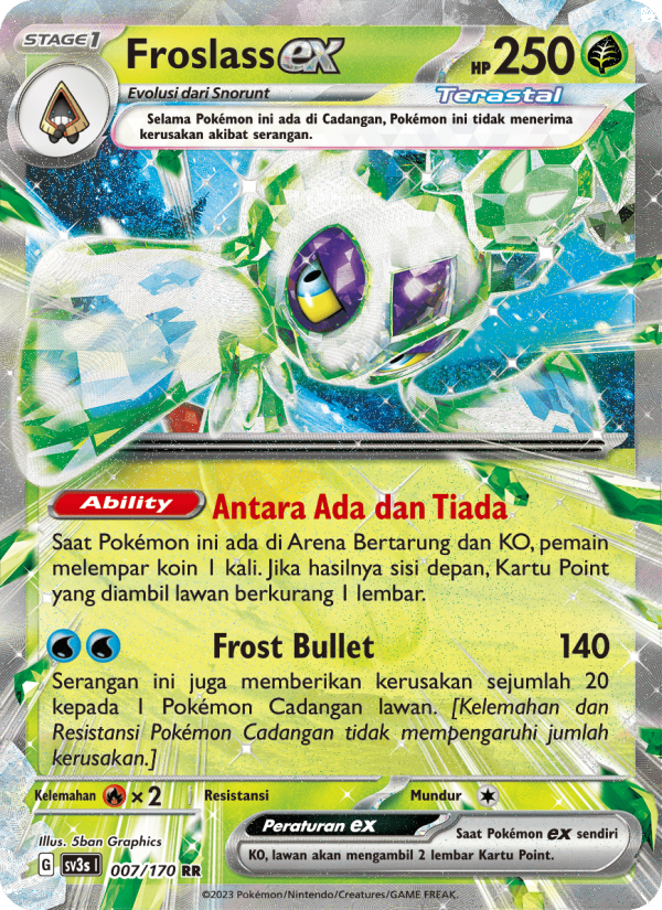 Froslass ex 007 — Kilau Hitam (Indonesian Pokémon TCG card)
