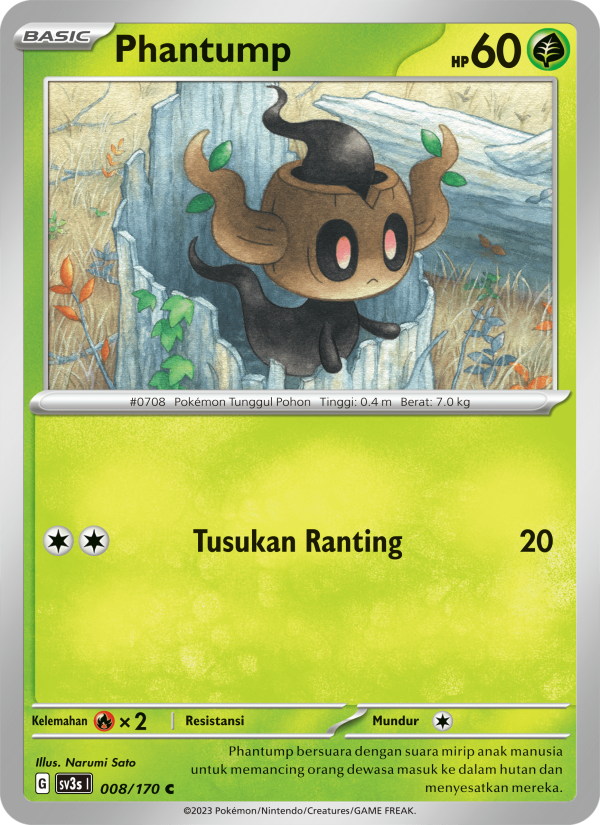 Phantump 008 — Kilau Hitam (Indonesian Pokémon TCG card)