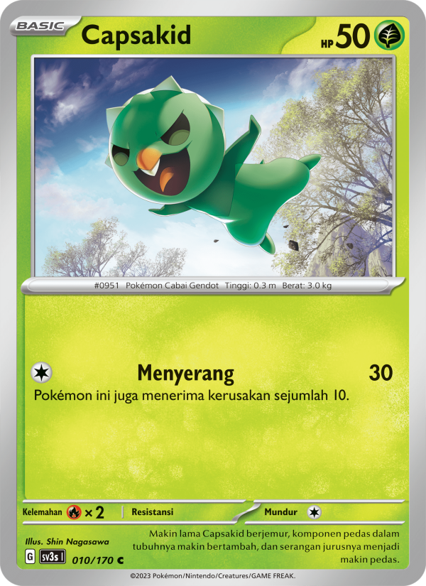 Capsakid 010 — Kilau Hitam (Indonesian Pokémon TCG card)