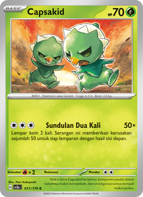 Capsakid 011 — Kilau Hitam (Indonesian Pokémon TCG card)