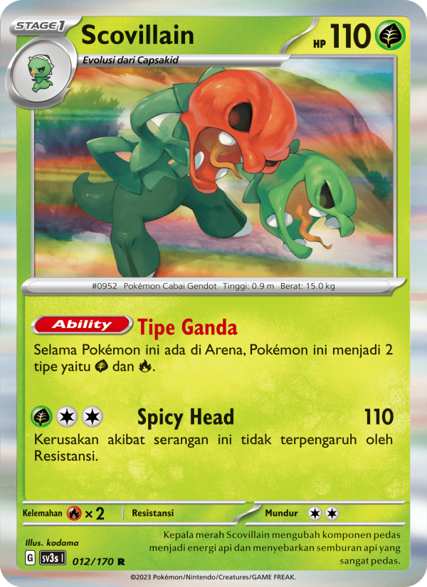 Scovillain 012 — Kilau Hitam (Indonesian Pokémon TCG card)
