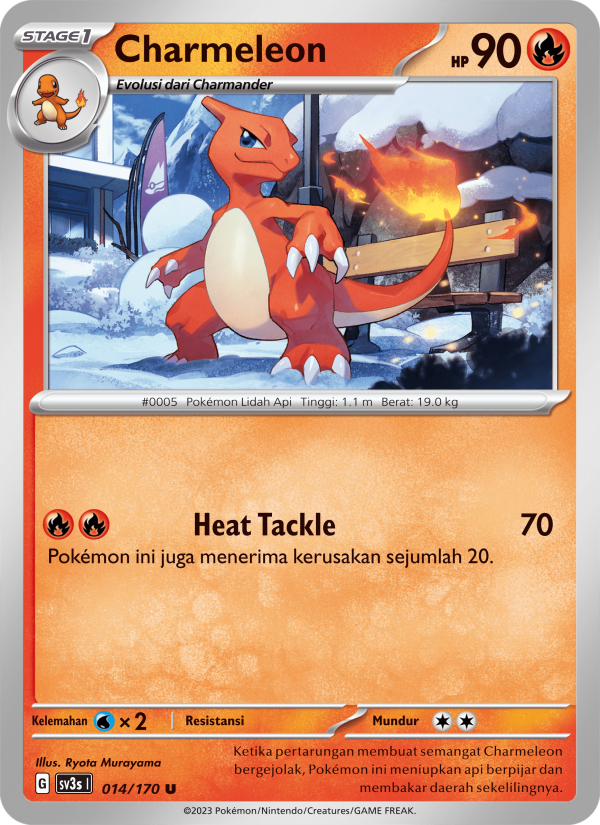 Charmeleon 014 — Kilau Hitam (Indonesian Pokémon TCG card)