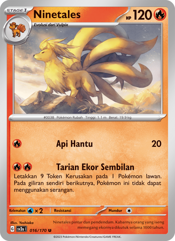 Ninetales 016 — Kilau Hitam (Indonesian Pokémon TCG card)