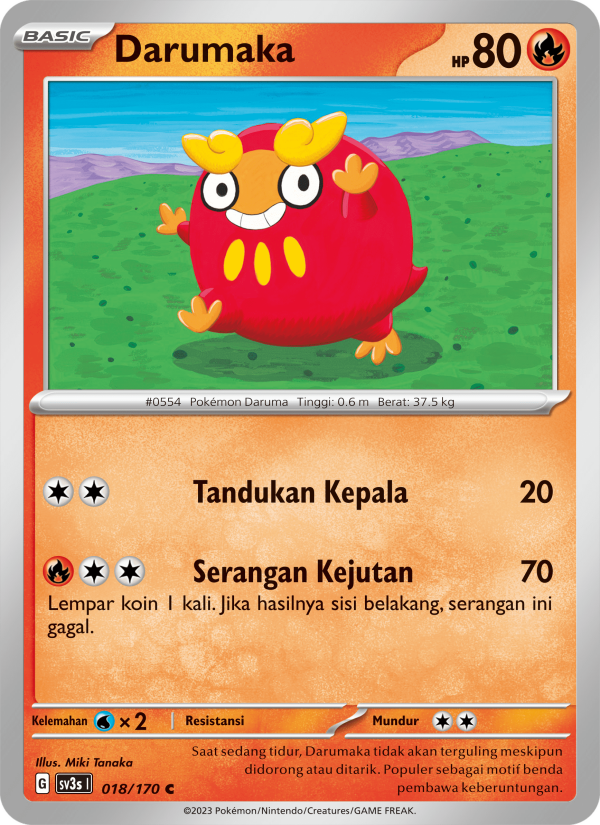 Darumaka 018 — Kilau Hitam (Indonesian Pokémon TCG card)
