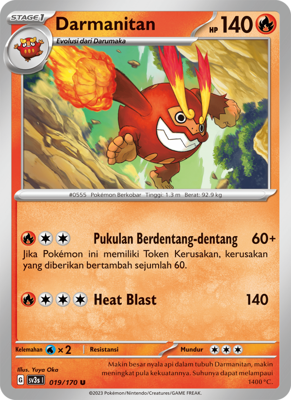 Darmanitan 019 — Kilau Hitam (Indonesian Pokémon TCG card)