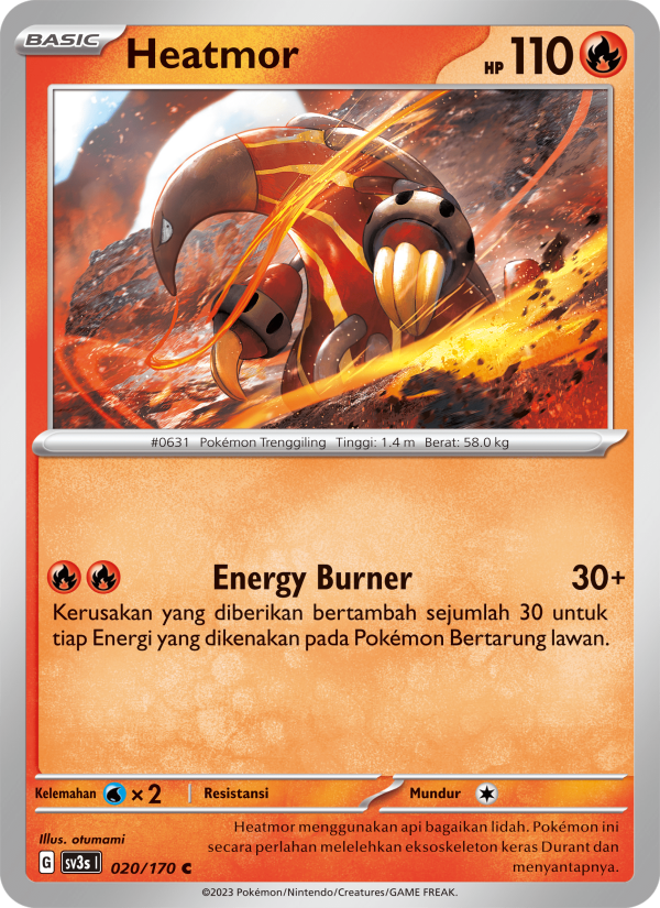 Heatmor 020 — Kilau Hitam (Indonesian Pokémon TCG card)