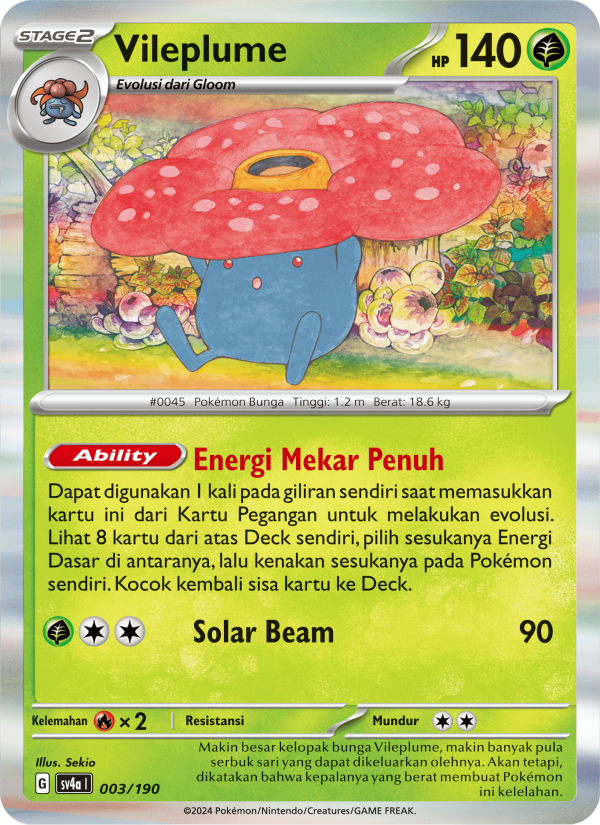 Vileplume 003 — Harta Berkilau ex (Indonesian Pokémon TCG card)